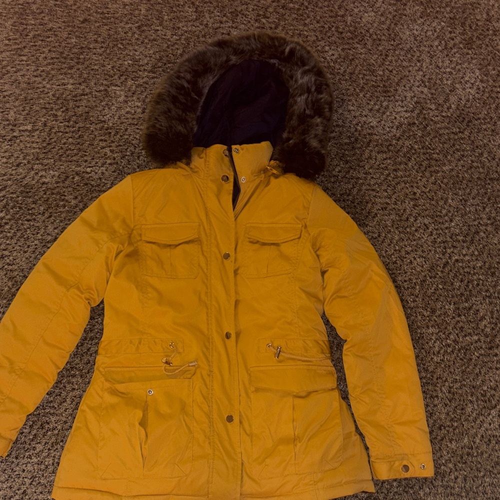 Women's Mustard Hooded Jacket
